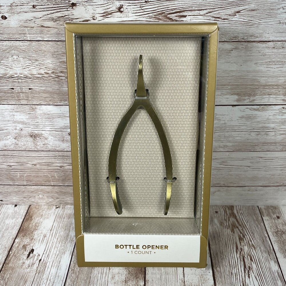 TARGET 5.5" Gold Metal Wishbone Bottle Wine Opener NIB NEW